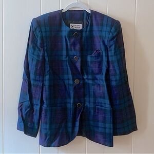 ⭐️ Vintage Stirling Cooper Plaid Button Down Blazer Size 12